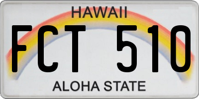 HI license plate FCT510