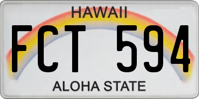 HI license plate FCT594