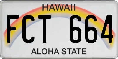 HI license plate FCT664