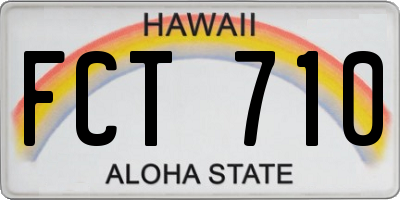 HI license plate FCT710