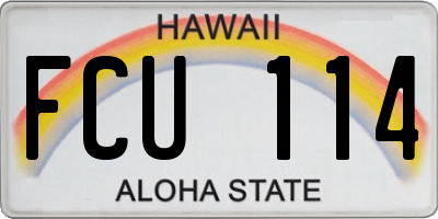 HI license plate FCU114