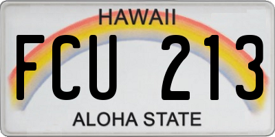 HI license plate FCU213