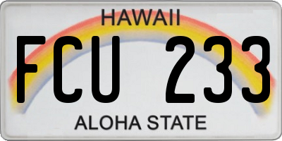 HI license plate FCU233