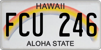 HI license plate FCU246
