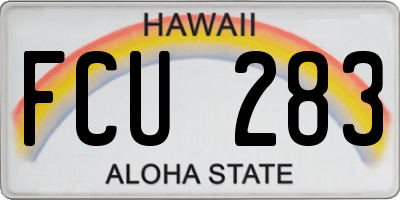 HI license plate FCU283