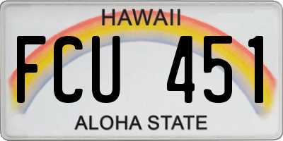 HI license plate FCU451