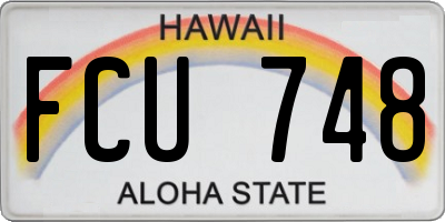 HI license plate FCU748
