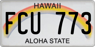 HI license plate FCU773