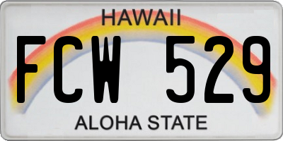 HI license plate FCW529