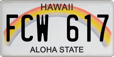 HI license plate FCW617
