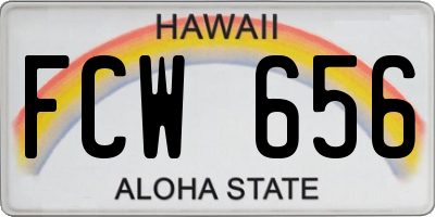 HI license plate FCW656