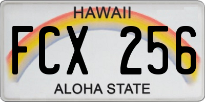 HI license plate FCX256