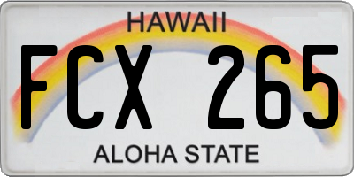 HI license plate FCX265