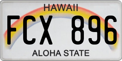 HI license plate FCX896