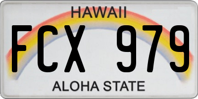 HI license plate FCX979
