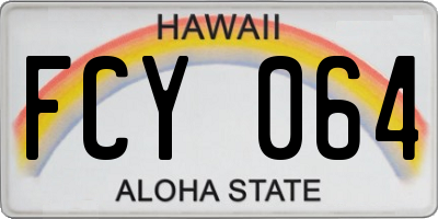 HI license plate FCY064