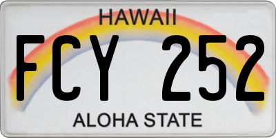 HI license plate FCY252