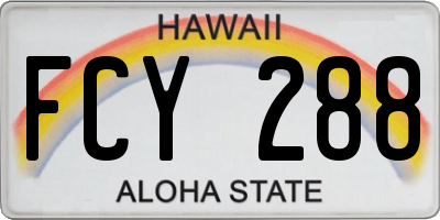 HI license plate FCY288