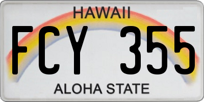 HI license plate FCY355