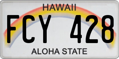HI license plate FCY428