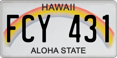 HI license plate FCY431