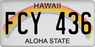 HI license plate FCY436