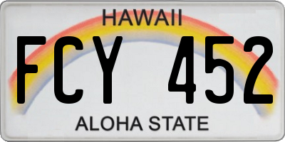 HI license plate FCY452