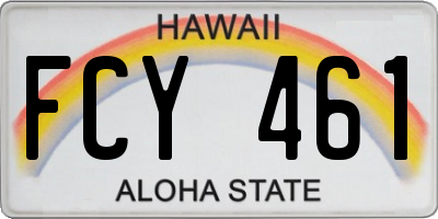 HI license plate FCY461