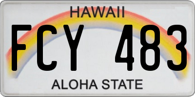 HI license plate FCY483