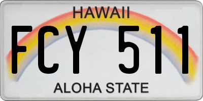 HI license plate FCY511