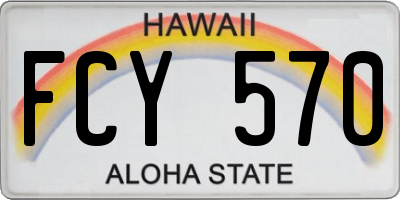 HI license plate FCY570