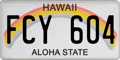 HI license plate FCY604