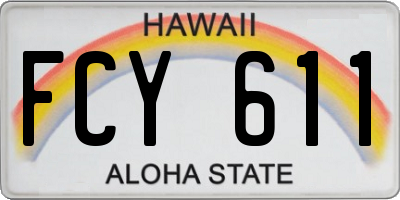 HI license plate FCY611