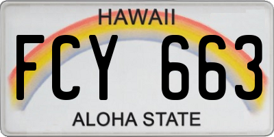 HI license plate FCY663