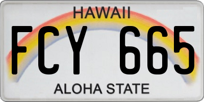 HI license plate FCY665