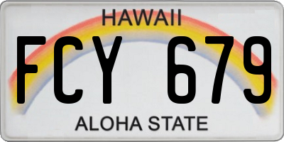 HI license plate FCY679