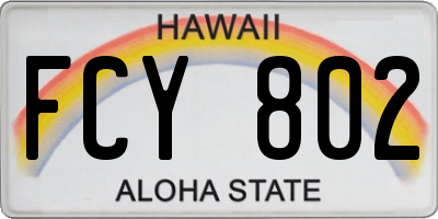 HI license plate FCY802