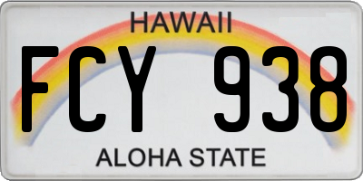 HI license plate FCY938