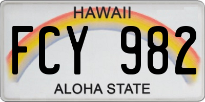 HI license plate FCY982