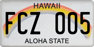 HI license plate FCZ005
