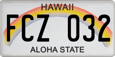 HI license plate FCZ032