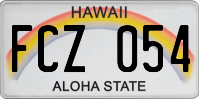 HI license plate FCZ054