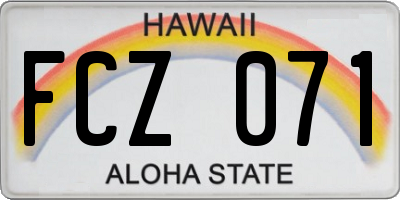HI license plate FCZ071