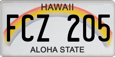 HI license plate FCZ205
