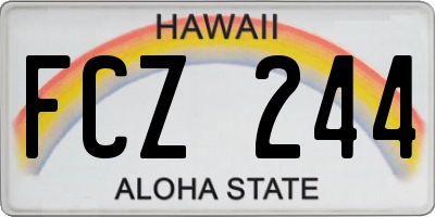 HI license plate FCZ244