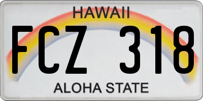 HI license plate FCZ318