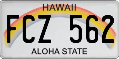 HI license plate FCZ562