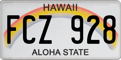 HI license plate FCZ928