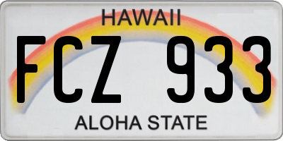 HI license plate FCZ933