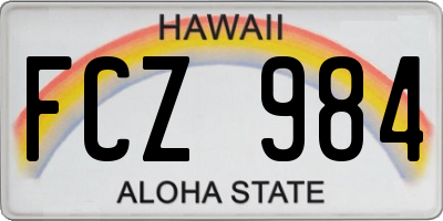HI license plate FCZ984